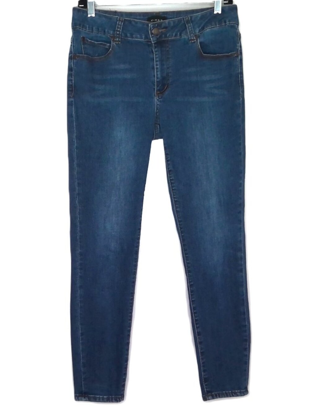Tahari Kelly Classic Skinny Jeans Ankle Mid Rise Medium Dark Wash Stretch 8 / 29